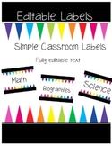 Editable Black and Bright Classroom Library Labels
