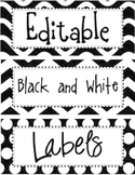 Editable Black and White Labels