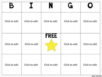 editable blank bingo templates by amy kelley teachers pay teachers