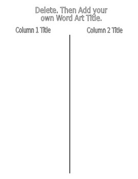 Preview of 2 column blank, 3 column blank.4 column blank & blank Table (Editable Templates)