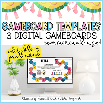 Preview of Editable Blank Gameboard Templates Google Slides Commercial Use