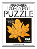 Editable Blank Leaf Shaped Puzzle Template
