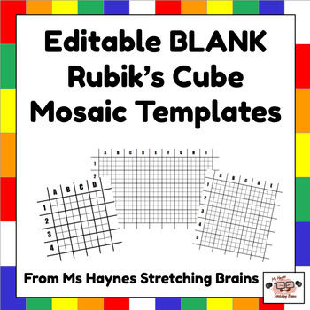 Preview of Editable Blank Rubik's Cube Mosaic Templates 