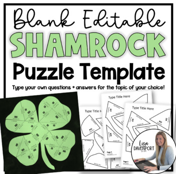 Preview of Editable Shamrock - St Patricks Day Puzzle Template