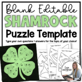 Editable Shamrock - St Patricks Day Puzzle Template
