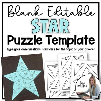 Preview of Editable Star Shaped Puzzle Template