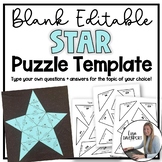 Editable Star Shaped Puzzle Template