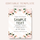 Editable Blush pink floral theme flyer