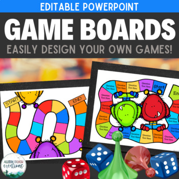 Preview of Editable Board Game Templates Colorful Monsters