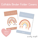 Editable Boho Binder Folder Covers