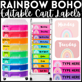 Editable Boho Rainbow Cart Labels