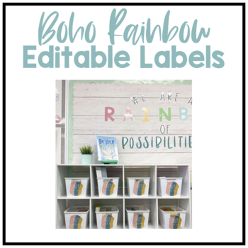 Editable Boho Rainbow Classroom Labels by Lindsay Hill | TpT