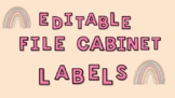 Editable Boho Rainbow Filing Cabinet Labels!