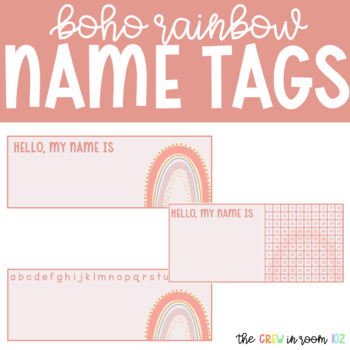 Editable Boho Rainbow Name s 6 Templates By The Crew In Room 102
