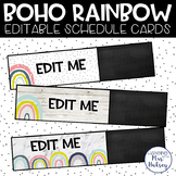 Boho Rainbow Class Schedule Cards