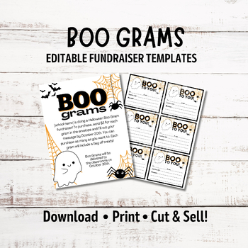 Preview of Editable Boo Grams Fundraiser Flyer | Halloween Candy Gram Fundraiser