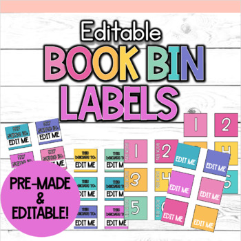 Preview of Editable Book Bin Labels (Fit Target Adhesive Squares!)