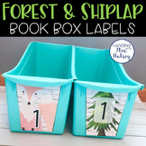 Editable Book Bin Labels (Forest and Shiplap)