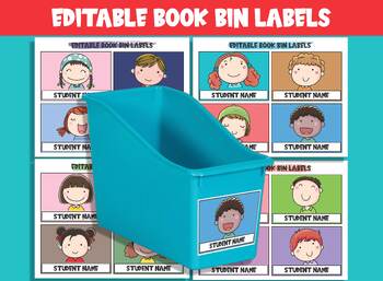 Preview of Editable Book Bin Labels : Personalize Your Space with 16 Charming Designs