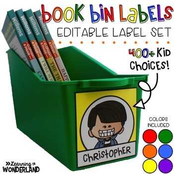 Book Bin Labels Editable Name s Target Adhesive Labels Primary Colors