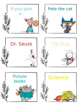 Preview of Editable Book Bin Labels With Pictures.