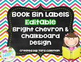 Book Bin Labels~Editable (chalkboard/chevron)
