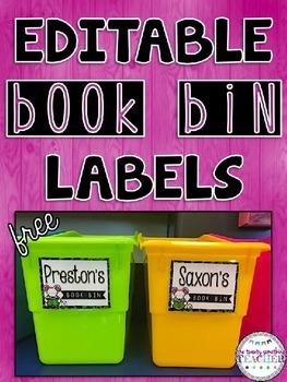 Preview of Editable Book Bin Labels for Students