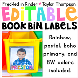 Editable Book Bin Labels with Student Photos