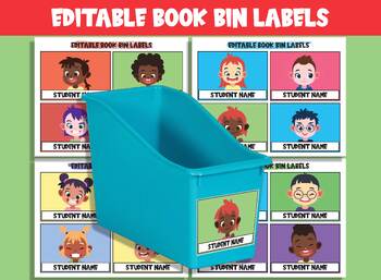 Preview of Editable Book Box Labels: 16 Customizable Designs for Perfect Classroom Decor