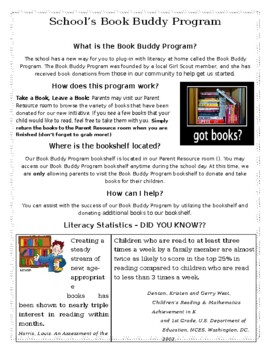 Preview of Book Buddy Program (Editable and fillable resource)