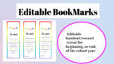 Editable BookMarks for your Students (Personalizable)