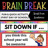 Editable Brain Break (First Day of School | Back to School