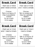 Editable Break Cards