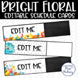 Editable Bright Floral Schedule Cards