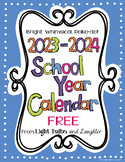 Editable FREE Bright Polka Dot Monthly Calendars 2022-2023