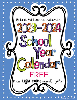Preview of Editable FREE Bright Polka Dot Monthly Calendars 2023-2024