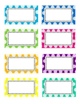 Editable Polka Dot Labels (clip art images) by The Enlightened Elephant