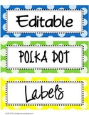 Editable Polka Dot Labels (clip art images)