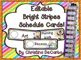 Editable Bright Stripes Schedule Cards