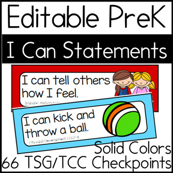 Preview of Editable Bulletin Board "I Can" Statement Cards {TSG Head Start Pre-K}