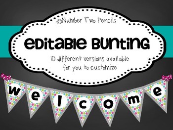 Preview of Editable Bunting {10 Versions Available}