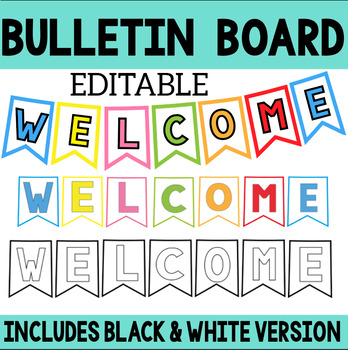 Editable Bunting Letters & Welcome Banner {Rainbow Classroom Decor}