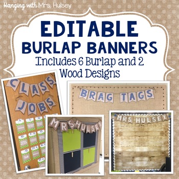 Preview of Editable Burlap and Shiplap Banners