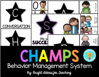 Preview of {Editable} CHAMPS Behavior Management System {Picture Cues / Stars}