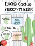 Editable Cactus Classroom Labels