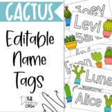 Editable Cactus Name Tags