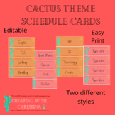 Editable Cactus Theme Classroom Schedule Cards