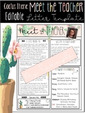 Editable Cactus Theme Meet the Teacher Letter Template