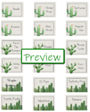 Editable Cactus Themed Toolbox Labels