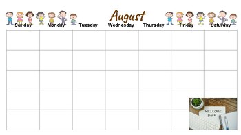 Preview of Editable Calanders Option 2